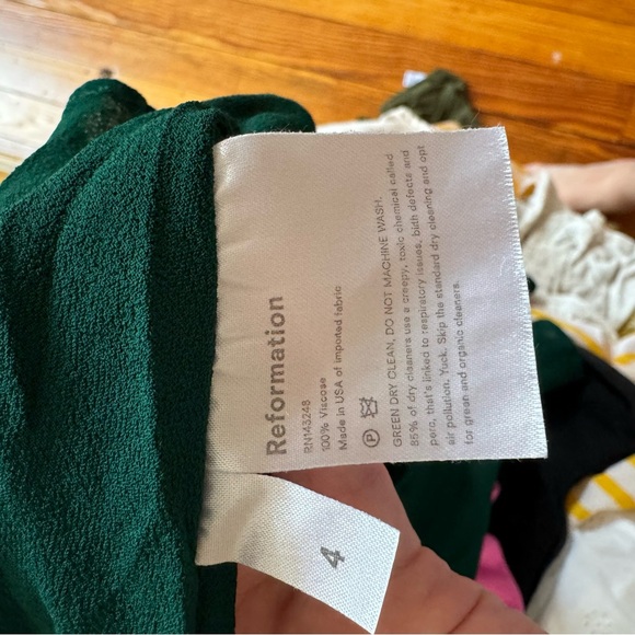 Reformation Juliette Dress Emerald Green Size 4 - Picture 5 of 9